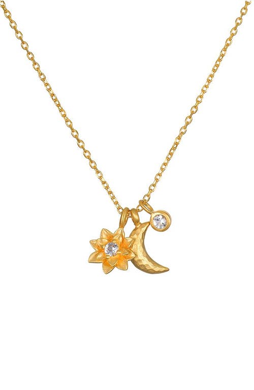 Satya Jewelry Spirit in Transformation Lotus Moon Necklace in Gold at Nordstrom