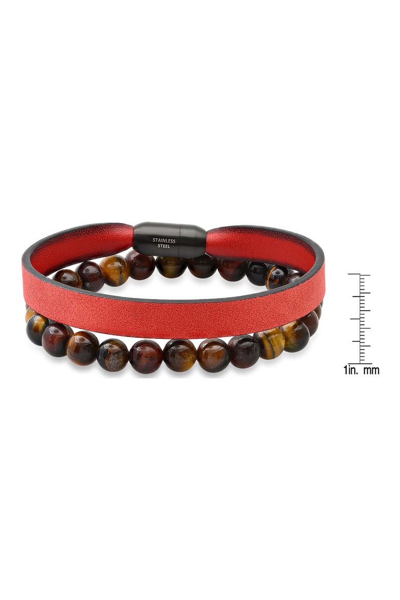 Men's 2-Piece Genuine Tiger's Eye Bracelet Set, Alternate, color, MULTI