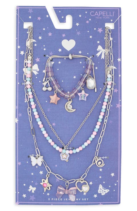 Kids' Bracelet & Layered Necklace Set