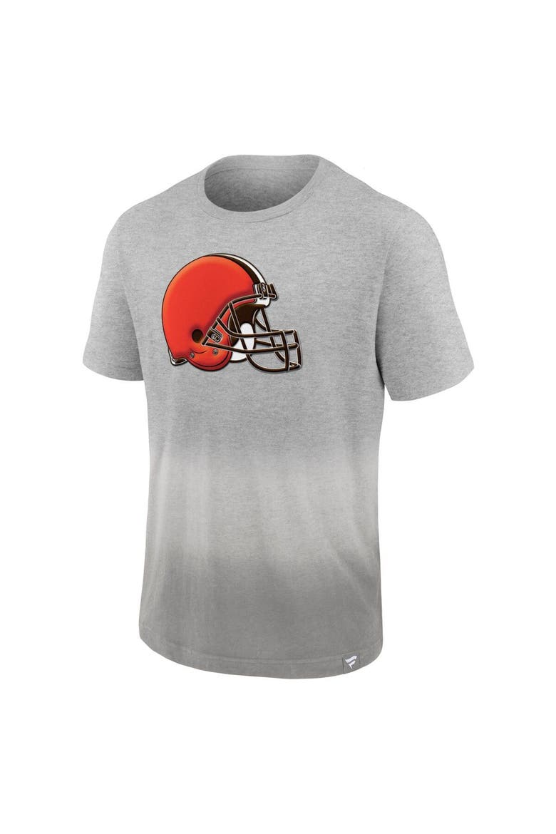 Men's Fanatics Branded Heathered Gray/Gray Cleveland Browns Team Ombre T-Shirt, Alternate, color, Heather Gray