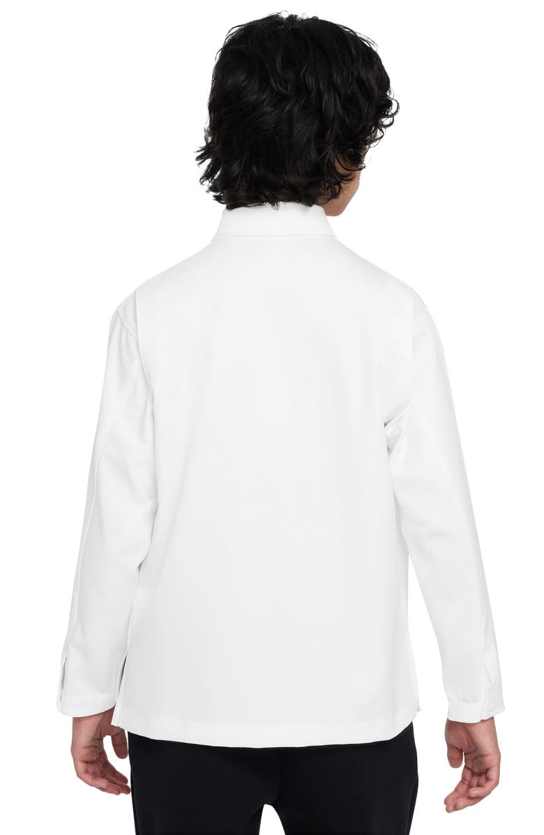 Nike Kids' Sportswear Metro Ground Snap-Up Popover Shirt, Alternate, color, White/ Black