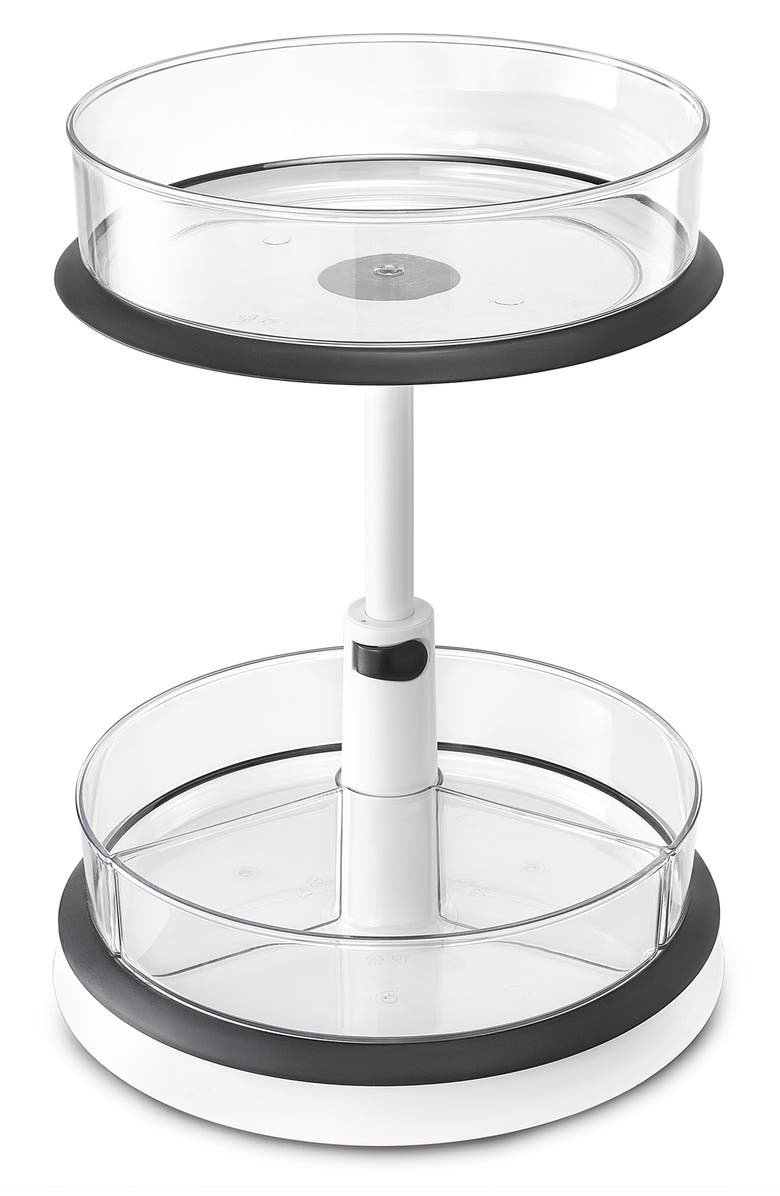SORBUS 2-Tier Lazy Susan Kitchen Organizer, Main, color, Clear