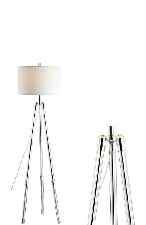 JONATHAN Y Arliss 60" Surveyor's Tripod Metal/Crystal LED Floor Lamp, Chrome 