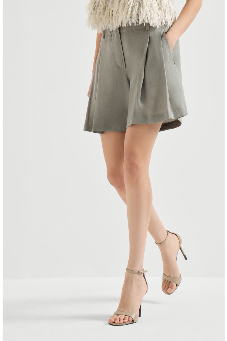 Linen shorts, Alternate, color, Khaki