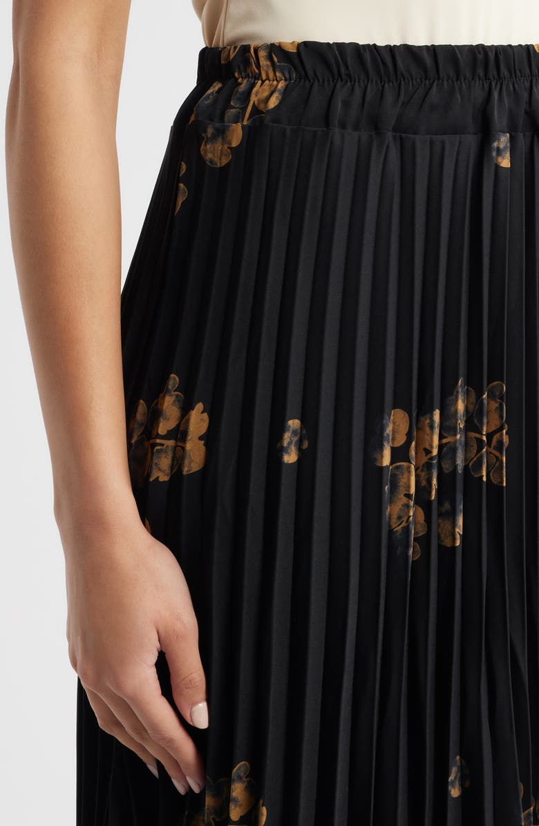 NIKKI LUND Alessandra Pleated Midi Skirt, Alternate, color, Black