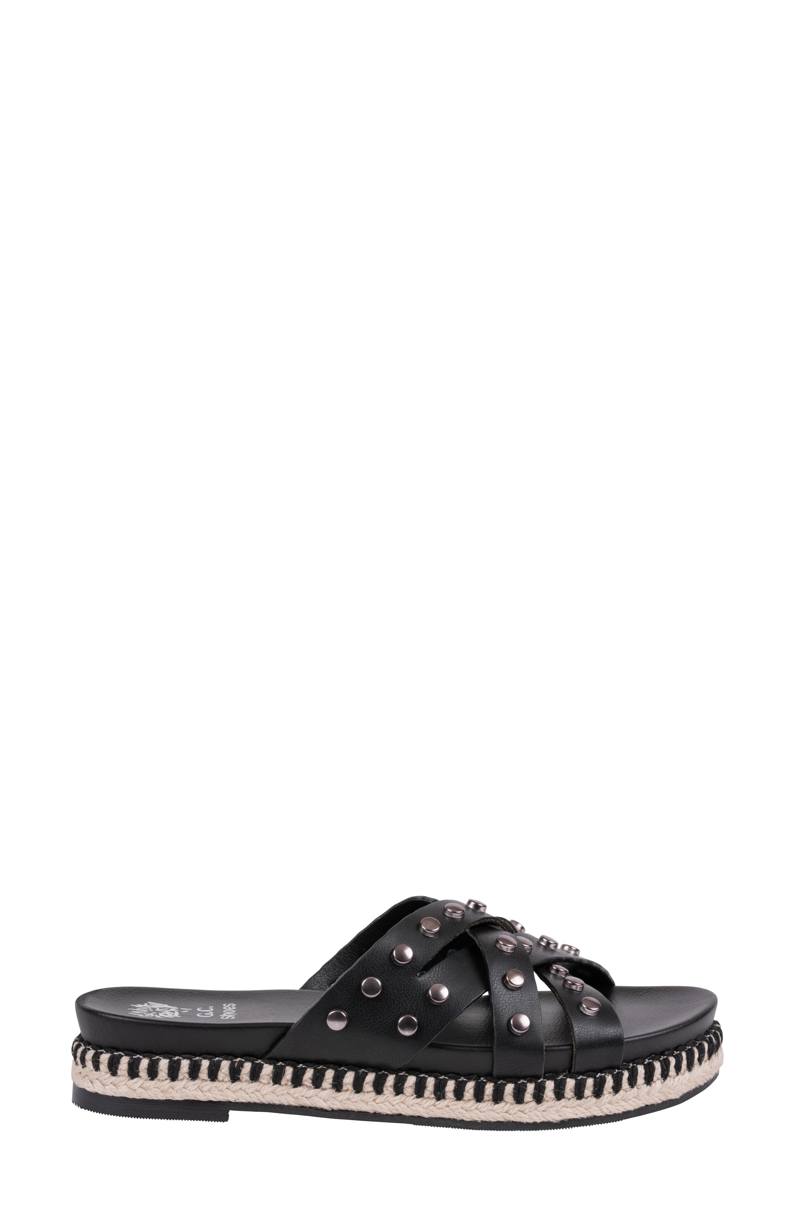 GOOD CHOICE NEW YORK Loola Studded Espadrille Sandal, Alternate, color, Black