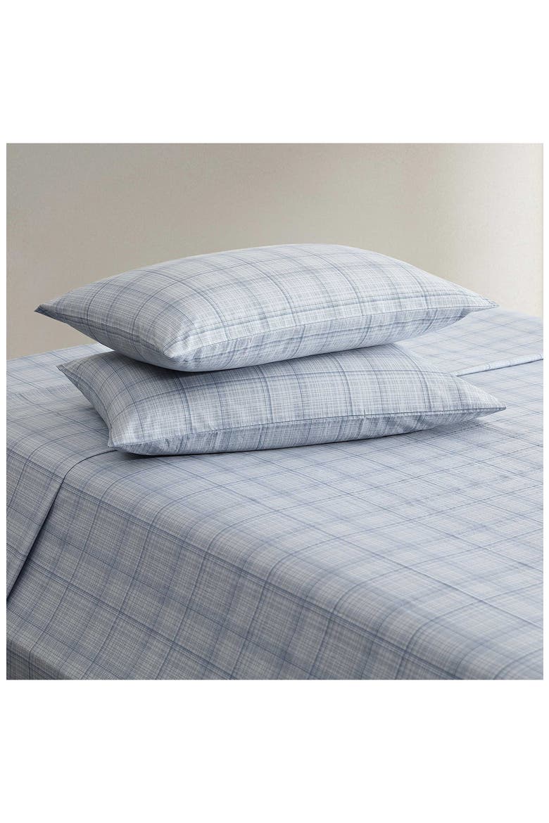 Multi Grid 200 Thread Count Cotton Percale Sheet Set, Alternate, color, LIGHT / MEDIUM BLUE