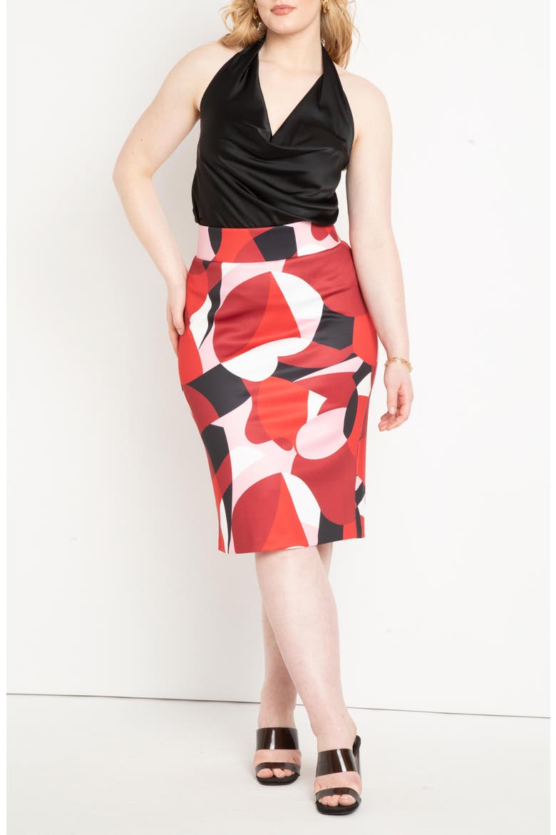 Floral Wrap Front Satin Skirt, Alternate, color, FLORAL