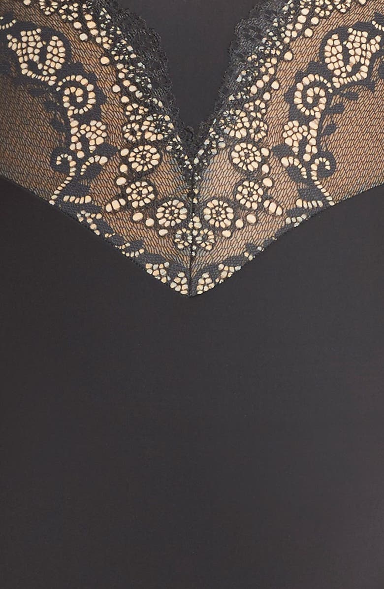 DKNY Under Bust Lace Inset Bodysuit, Alternate, color,