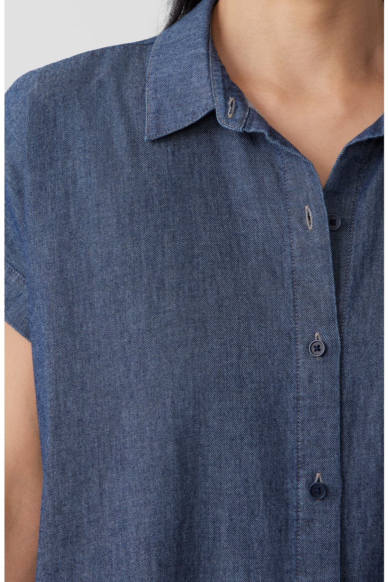 Short Sleeve Organic Cotton Shirtdress, Alternate, color, DENIM