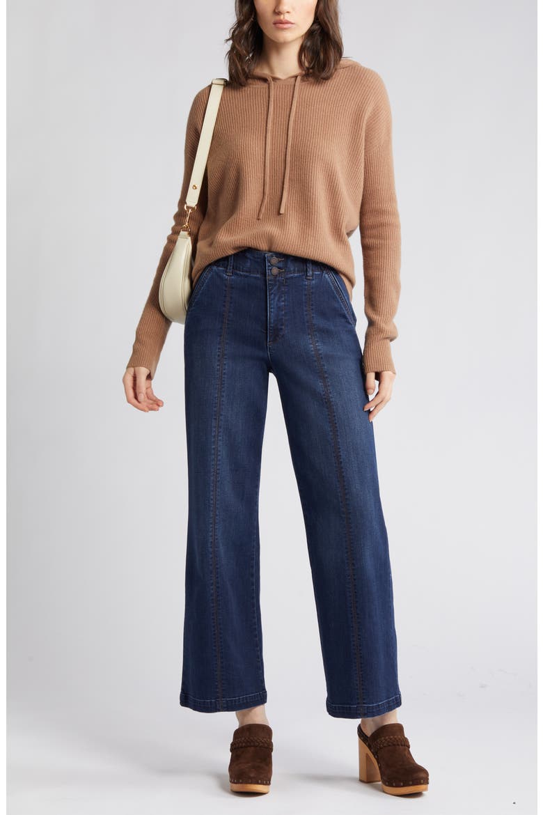 'Ab'Solution Skyrise Wide Leg Jeans, Main, color, INDIGO