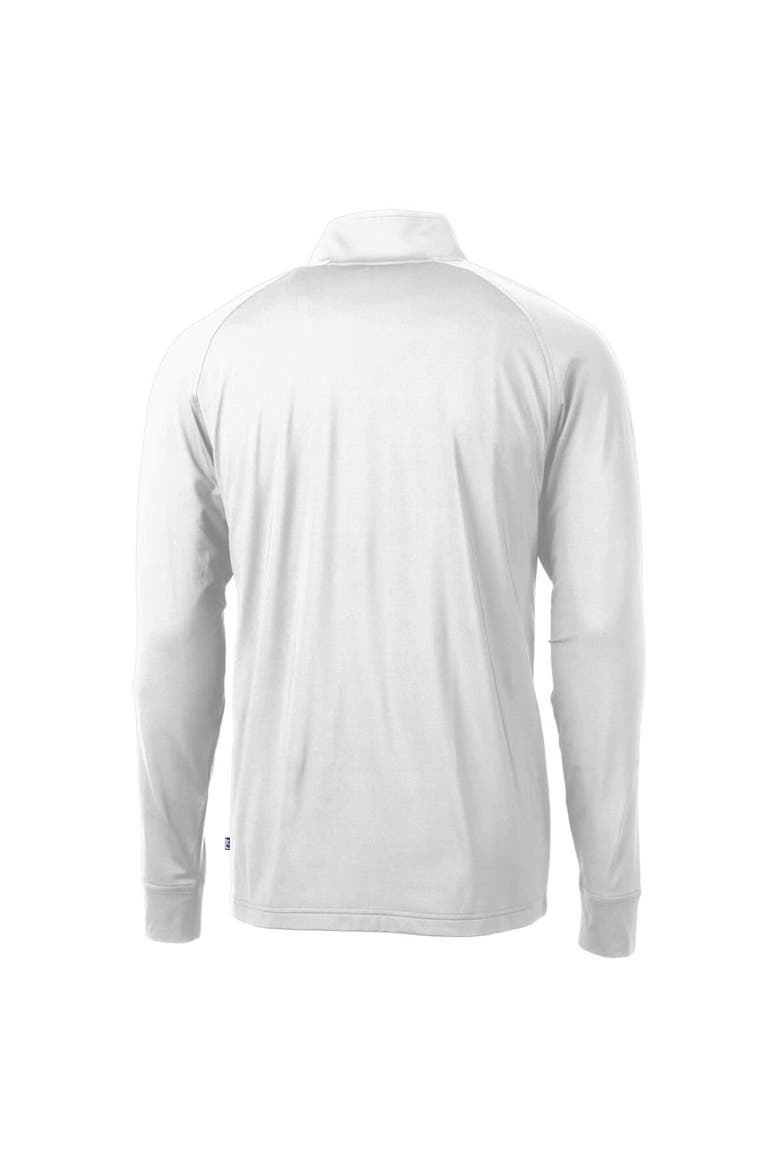 Men's Cutter & Buck White ECU Pirates Adapt Eco Knit Stretch Recycled Quarter-Zip Pullover Top, Alternate, color, White
