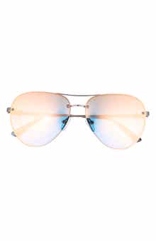 60mm Rimless Aviator Sunglasses