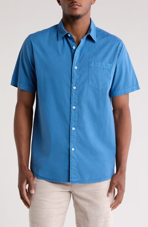Clearwater Short Sleeve Stretch Cotton Button-Up Shirt