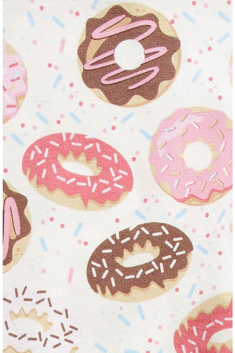 Kids Organic Two-Piece Short Sleeve Pajama Set in Donuts, Alternate, color, PINK/ BROWN