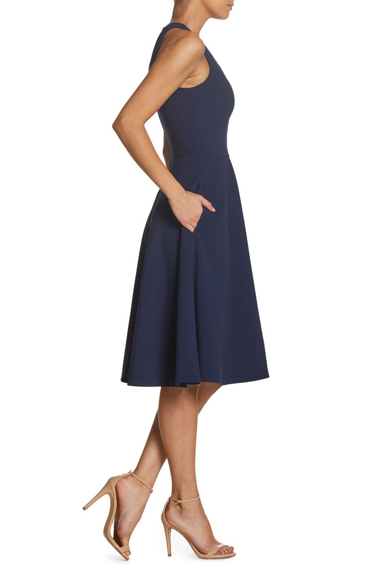 Catalina Fit & Flare Cocktail Dress, Alternate, color, MIDNIGHT BLUE