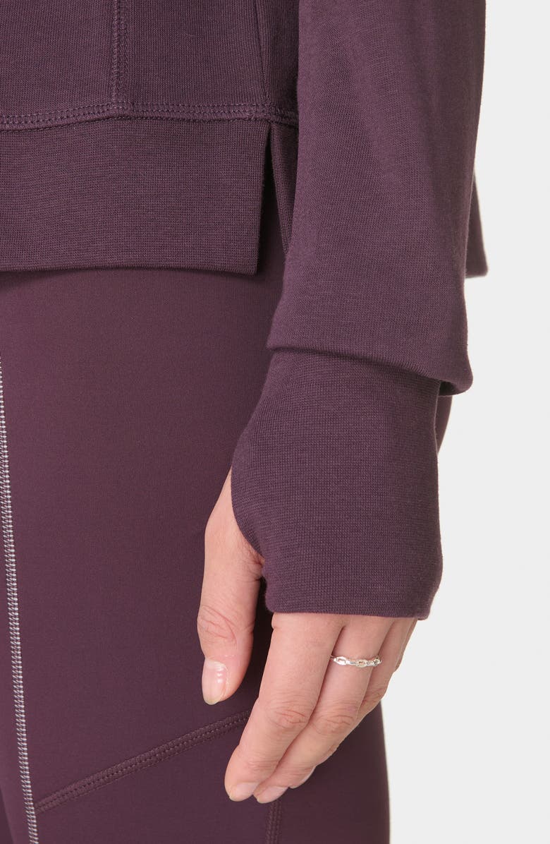 Sweaty Betty After Class Crop Sweatshirt, Alternate, color, Neptune Purple