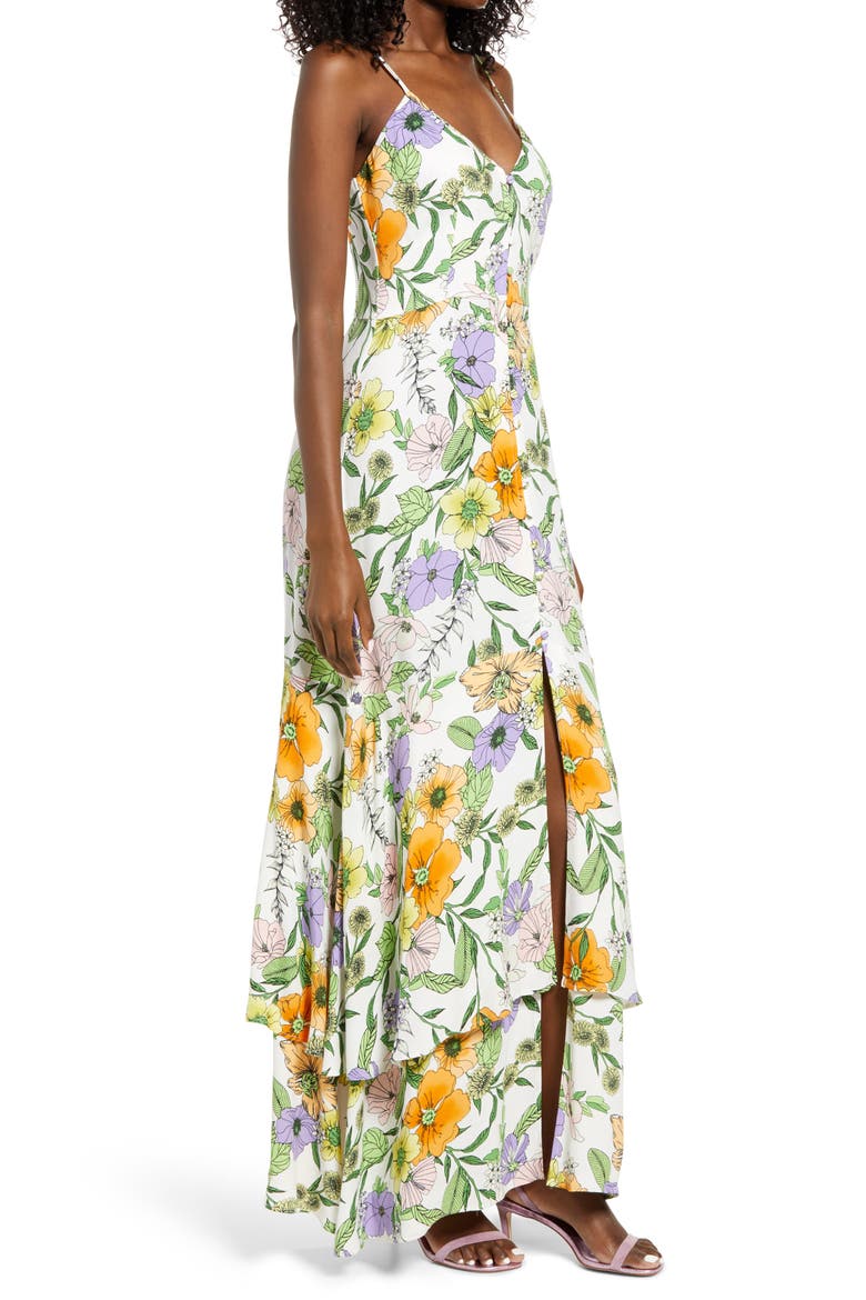 Nella Print Tiered Dress, Alternate, color, VINTAGE FLORAL