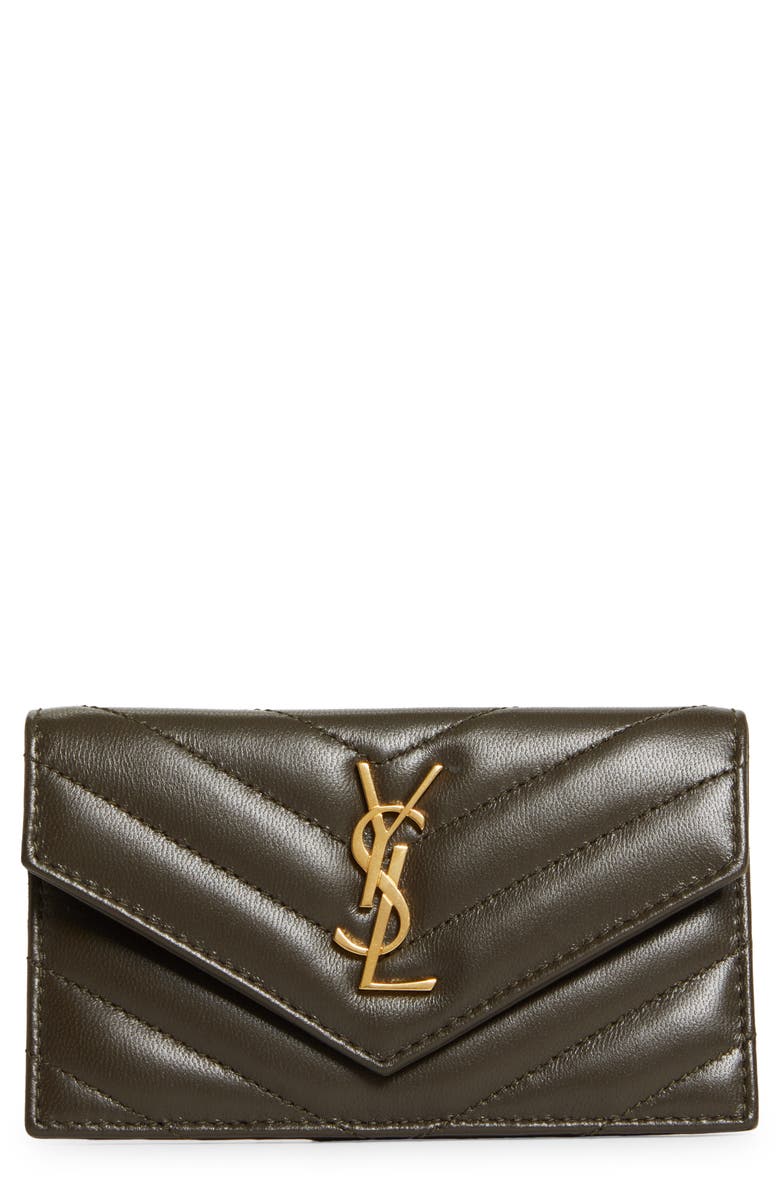 Saint Laurent Cassandre Envelope Flap Card Case, Main, color,
