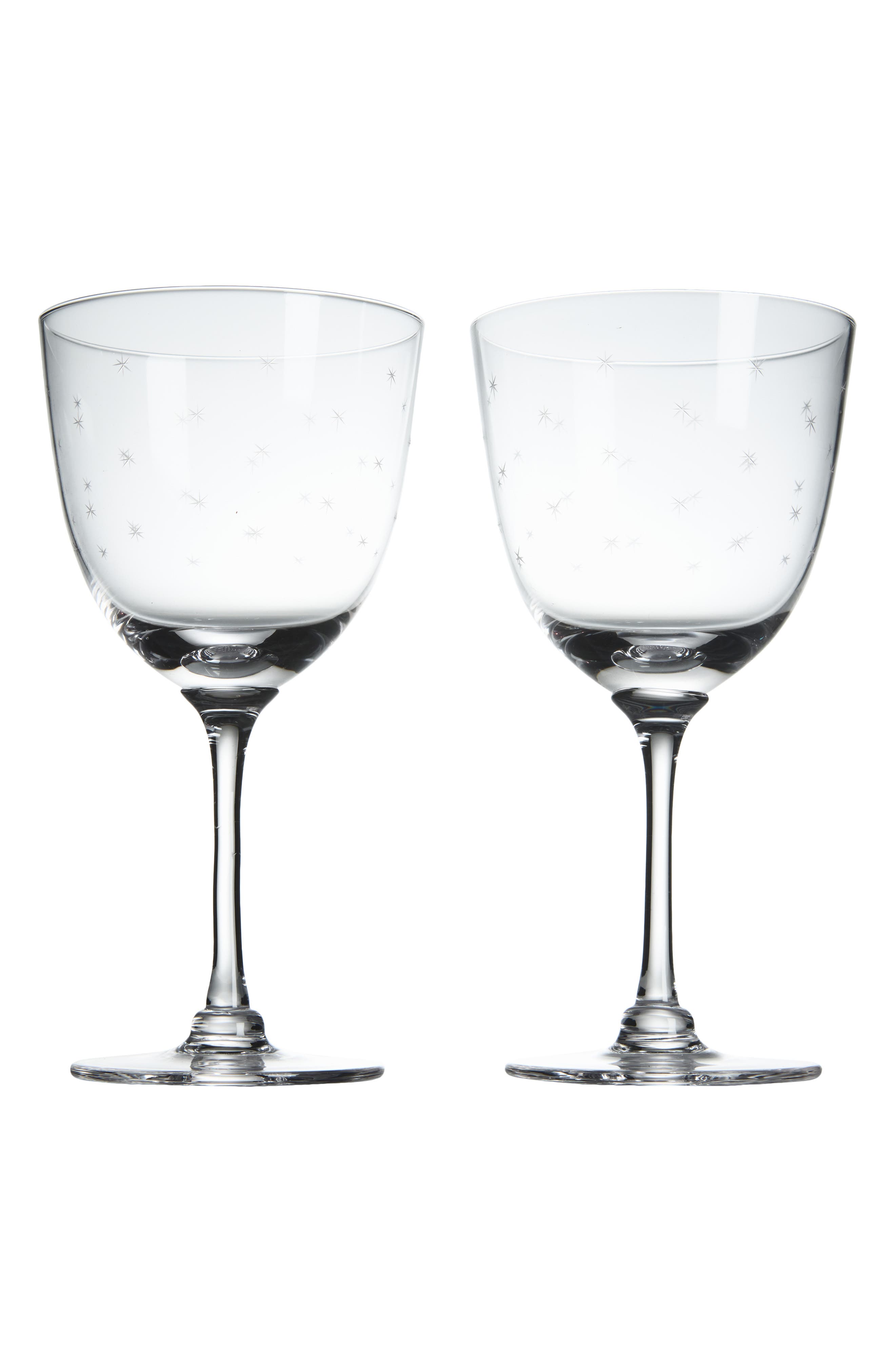 The Vintage List Set of 2 Crystal Wine Glasses in Stars 