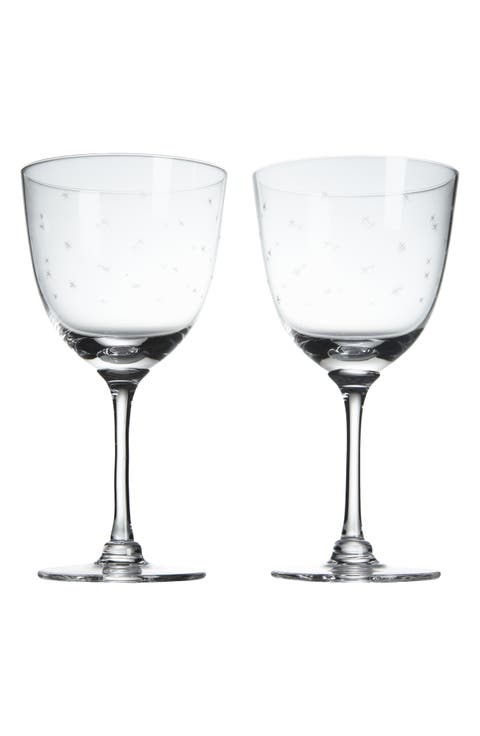 Set of 2 Crystal Wine Glasses