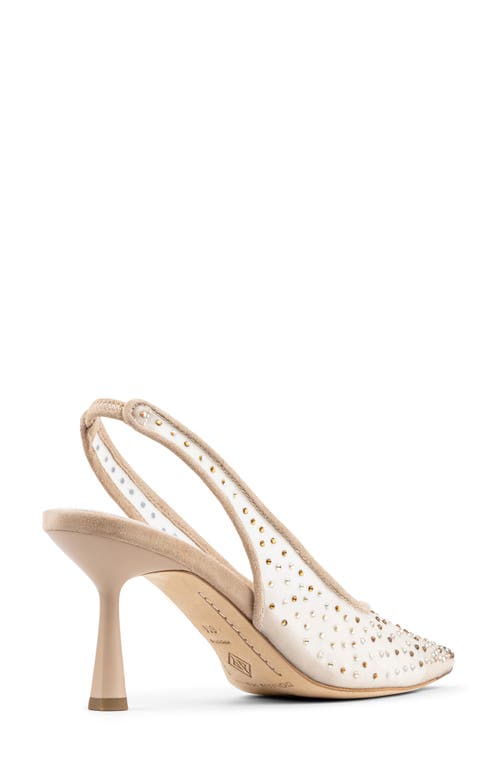 Donald Pliner Sodashi Snakeskin Embossed Pointed Toe Slingback Pump In Neutral