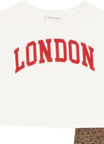 Kids' London Graphic T-Shirt & Leopard Twill Pants Set