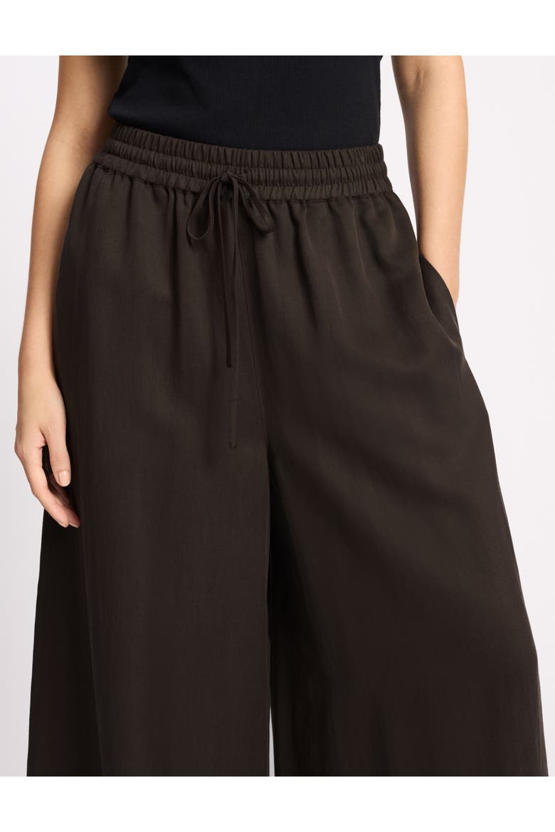 Relaxed Tencel Wide-Leg Trousers, Alternate, color, Chocolate