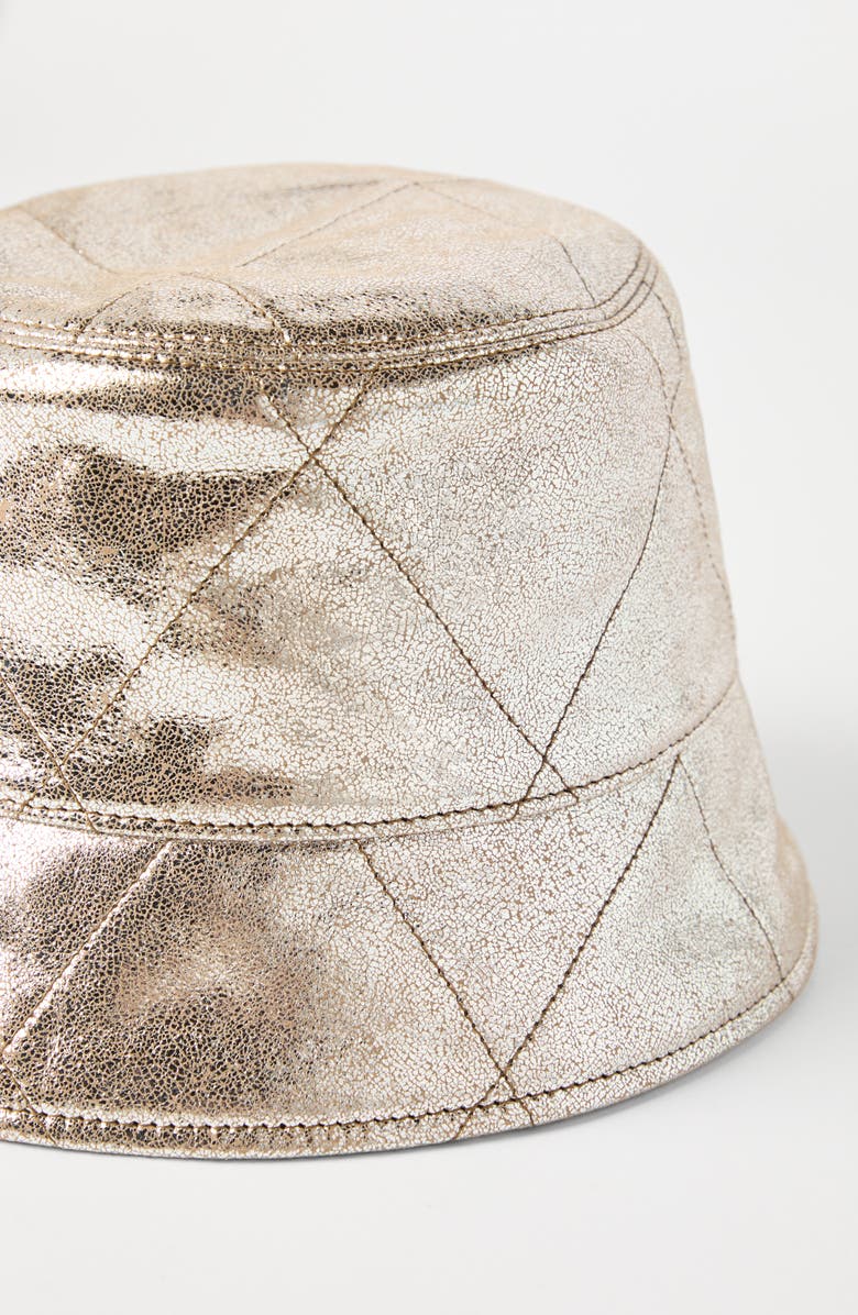 Brunello Cucinelli Lamé nappa Bucket hat, Alternate, color, Silver