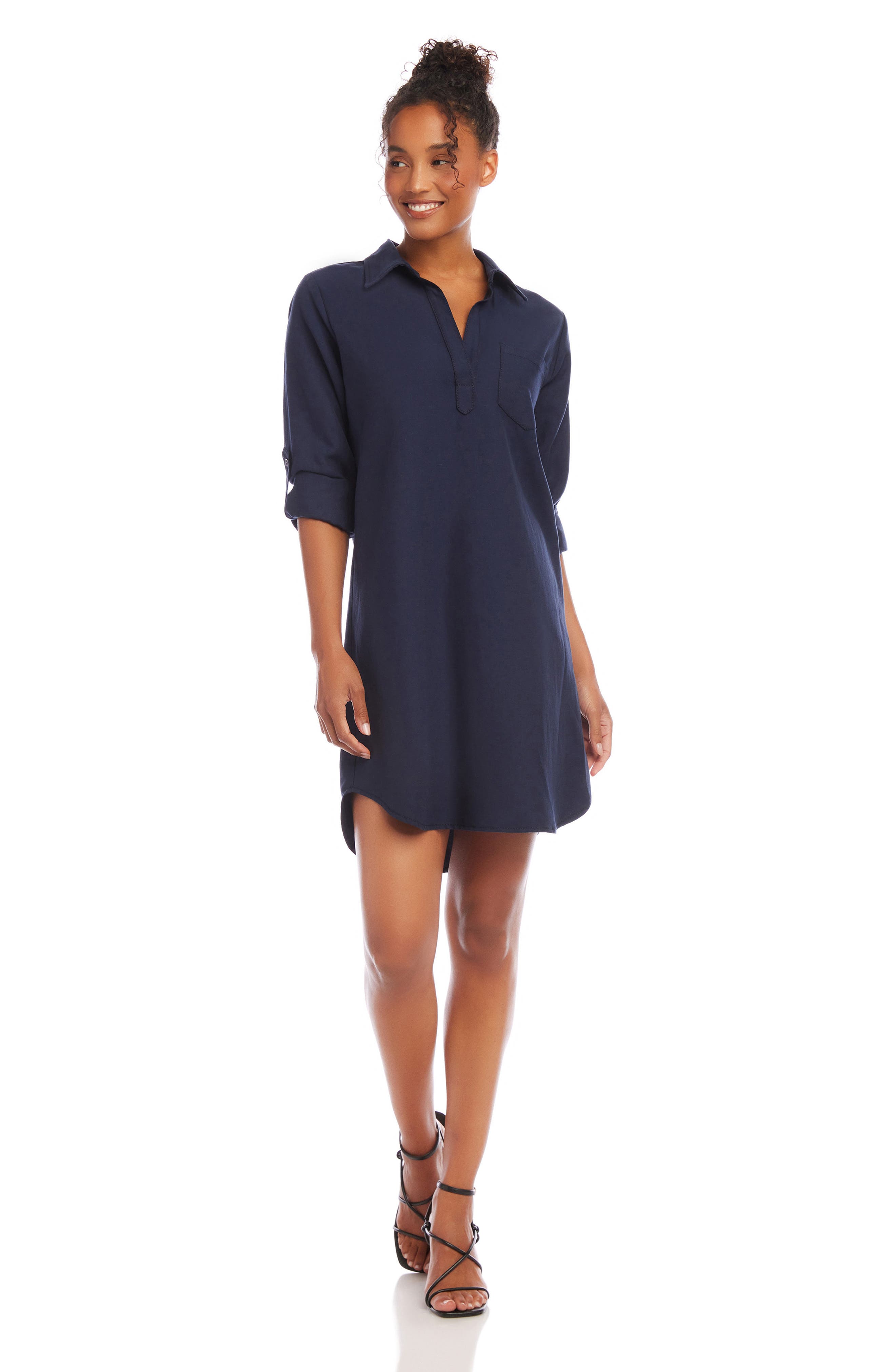 Karen Kane Roll Tab Sleeve Shirtdress (Women) | Nordstromrack