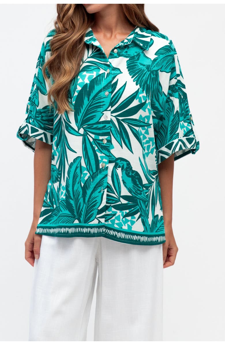 Label of Love Tropica Shirt & Pant Set, Alternate, color, Green