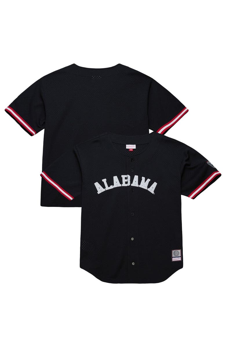 Mitchell & Ness Men's Mitchell & Ness Black Alabama Crimson Tide On The Clock Full-Button Fashion Jersey, Alternate, color, Black