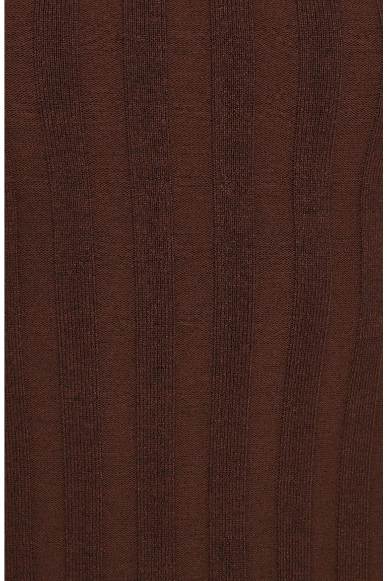 Jolene Long Sleeve Rib Maxi Dress, Alternate, color, BROWN