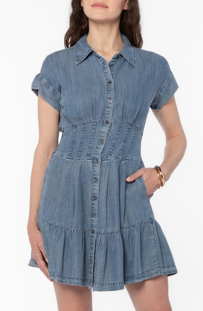 VELVET HEART Bryssa Denim Corset Shirtdress, Alternate, color, Malibu