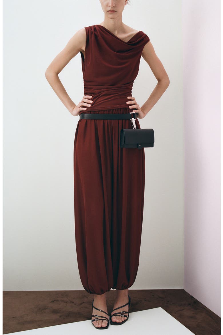Asymmetric Ruched Top, Alternate, color, RUSSET