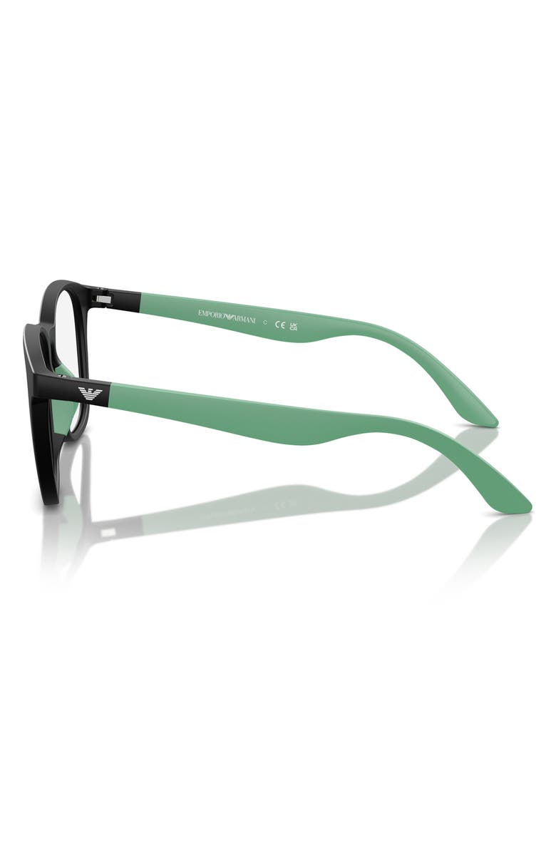 Emporio Armani 49mm Phantos Optical Glasses, Alternate, color, Matte Black / Demo Lens