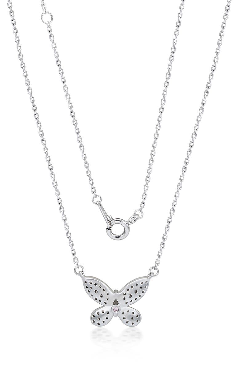 SUZY LEVIAN Cubic Zirconia Butterfly Pavé Pendant Necklace, Alternate, color, White