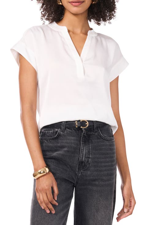 売れ筋商品|||ヴィンスカムート カットソー トップス レディース Women's Sequined Short-Sleeve Shirt New Ivory Monica Short Sleeve T-shirt - White | Levi's® US