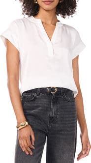 Vince Camuto Split Neck Georgette Top