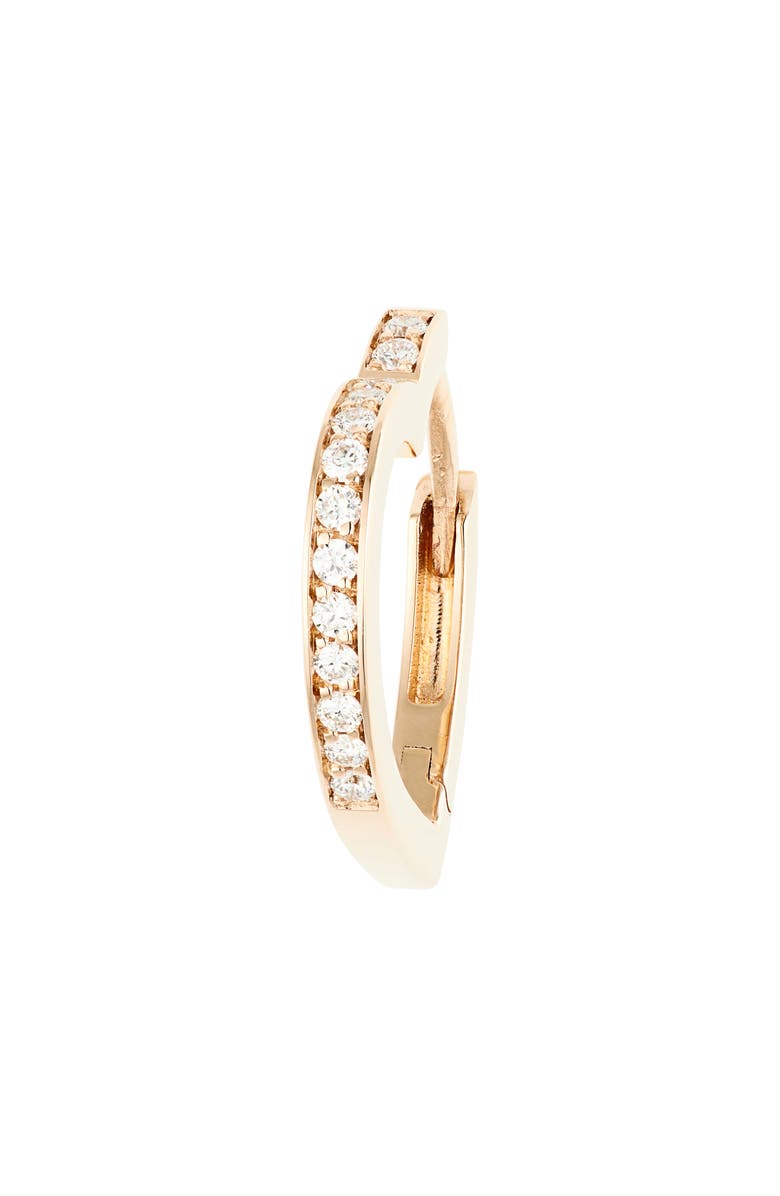 REPOSSI Antifer Diamond Pavé Huggie Heart Hoop Earring, Main, color, Rose Gold