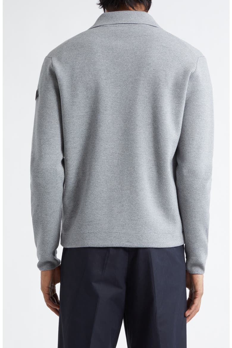 Wool Milano Stitch Zip Cardigan, Alternate, color, PALE GRAY MELANGE