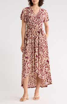 Flutter Sleeve High-Low Dress