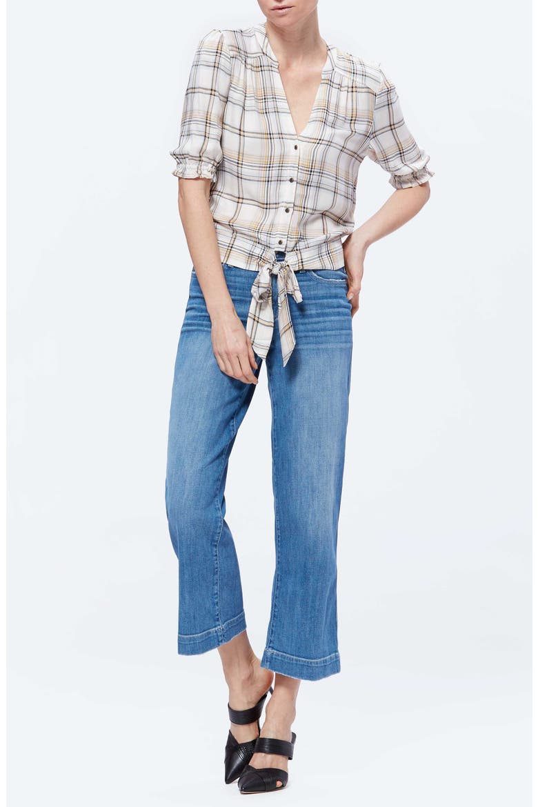 Annecy Plaid Top, Alternate, color, BIRCH/ ALABASTER