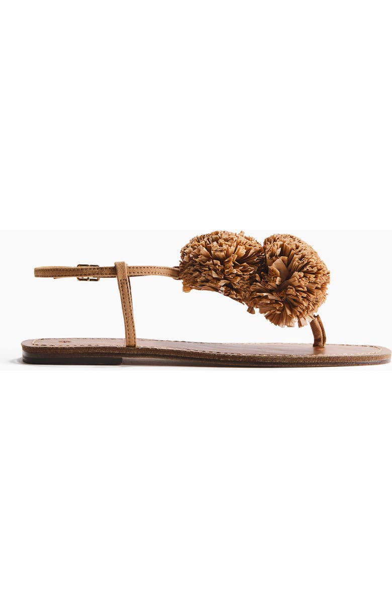 H&M Appliquéd Strappy Sandals, Main, color, Dark Beige