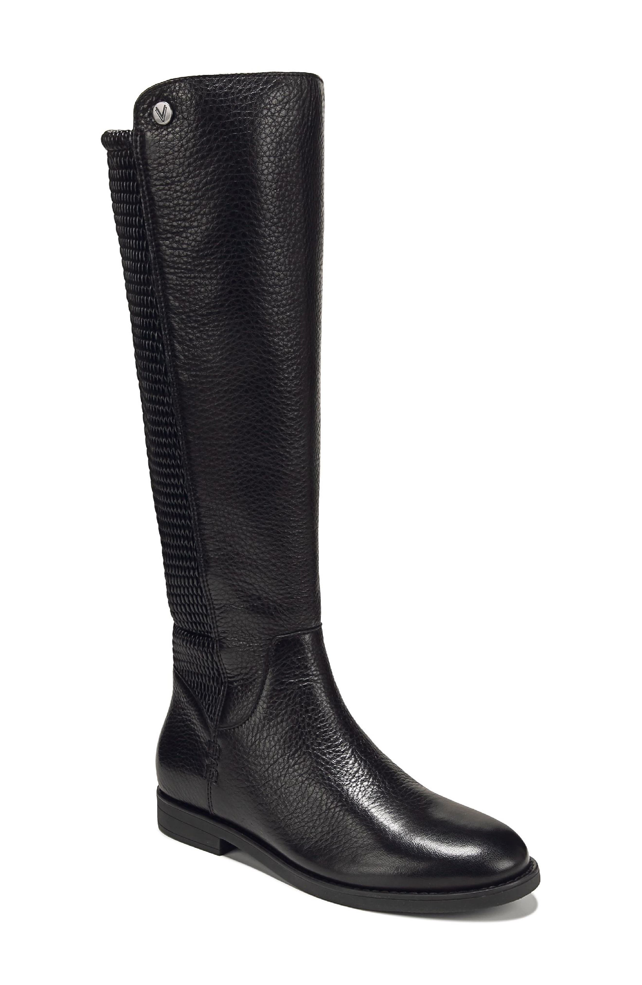 Reagan Knee High Boot, Main, color, BLACK LEATHER