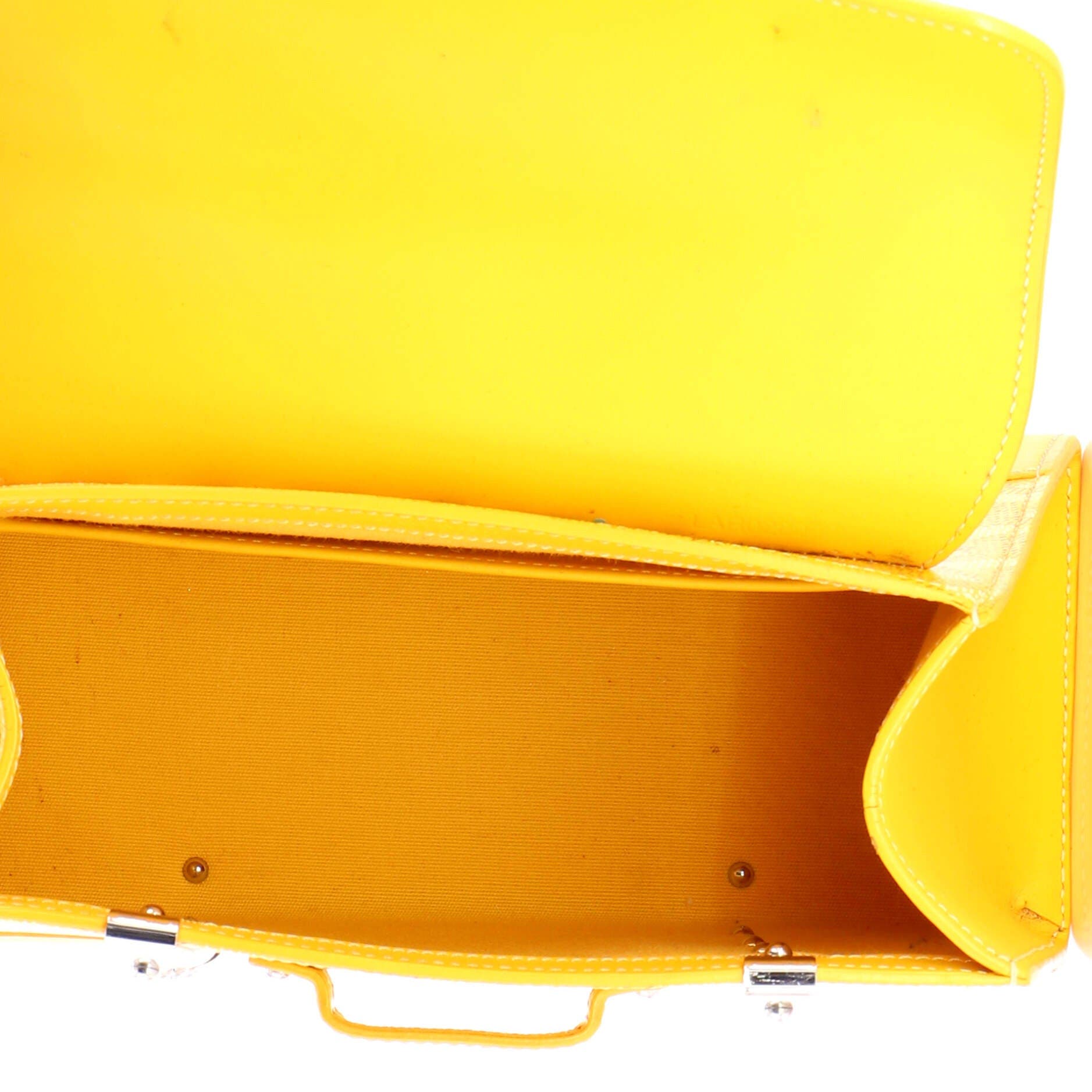 Pre-Owned Goyard Structured Saigon Top Handle Bag Coated Canvas with Leather Mini, Alternate, color, Yellow