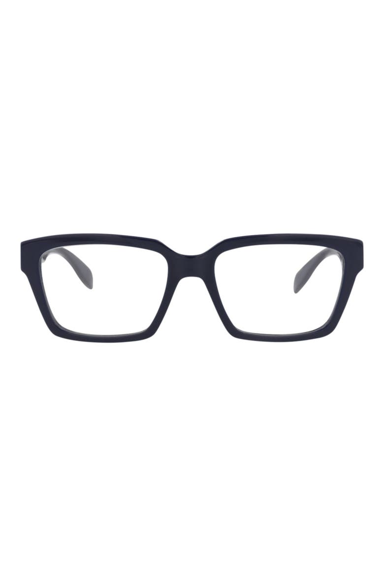 54mm Rectangular Optical Glasses, Main, color, BLUE BLUE TRANSPARENT