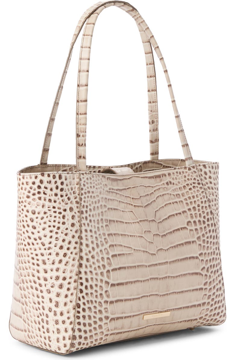 Brahmin Mona Croc Embossed Leather Tote, Alternate, color, Warm Gray