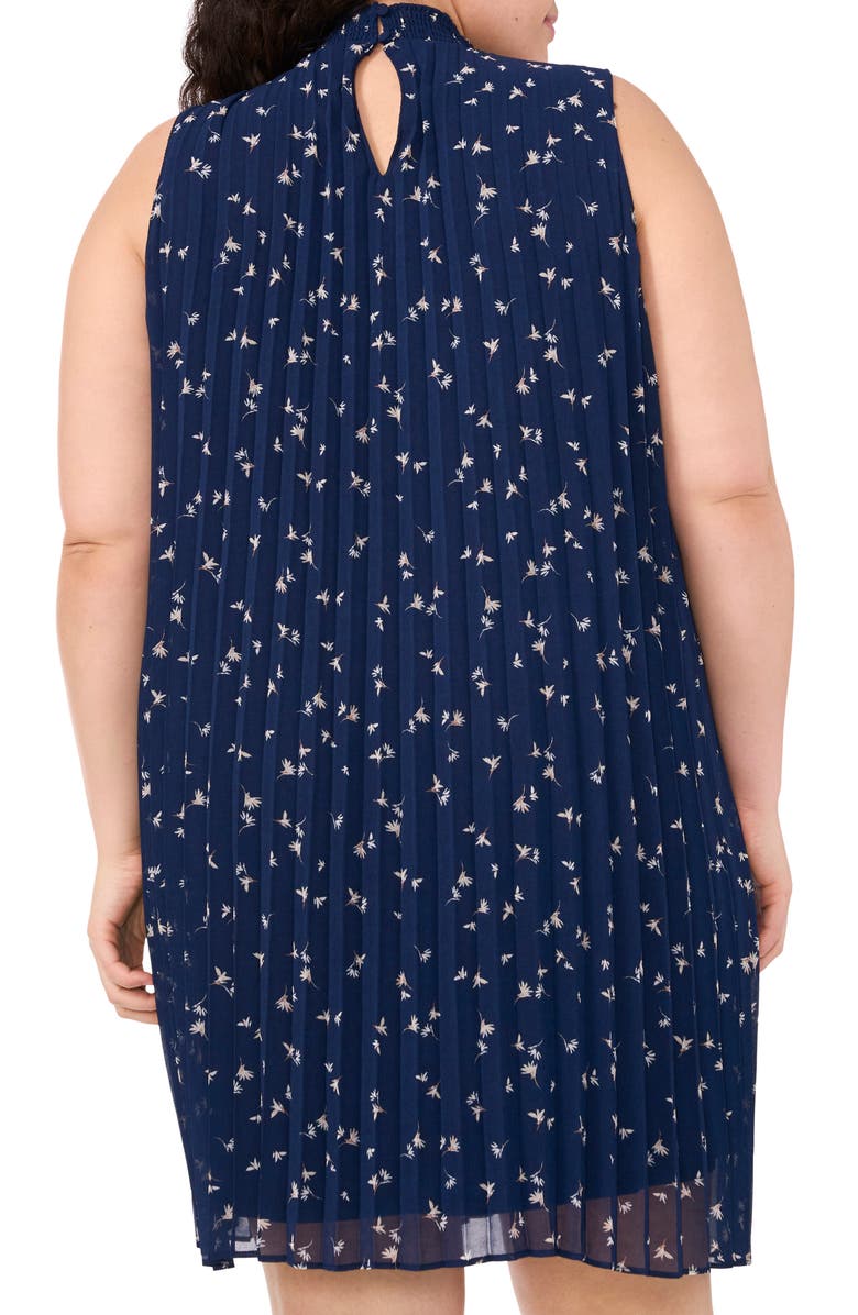 Halogen<sup>®</sup> Plissé Sleeveless Mock Neck Shift Dress, Alternate, color, 