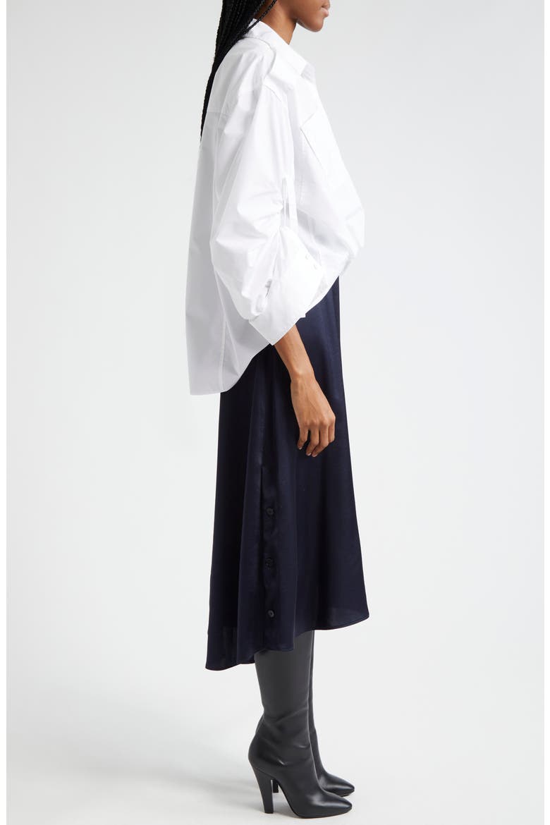 Relaxed Drape Shirtdress, Alternate, color, WHITE